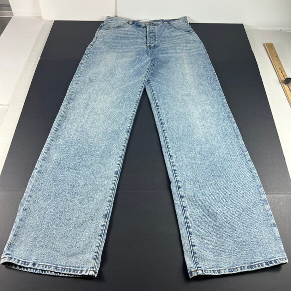 Evereve Jean Womens 32x33* The Ever Trouser High Rise Wide Leg Blue Denim Tag 31 - Picture 1 of 16
